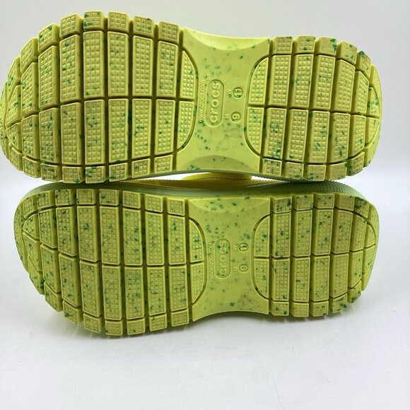 Crocs Mens 9 Womens 11 Classic Mega Crush Yellow Acidity Clog Platform - Picture 7 of 8